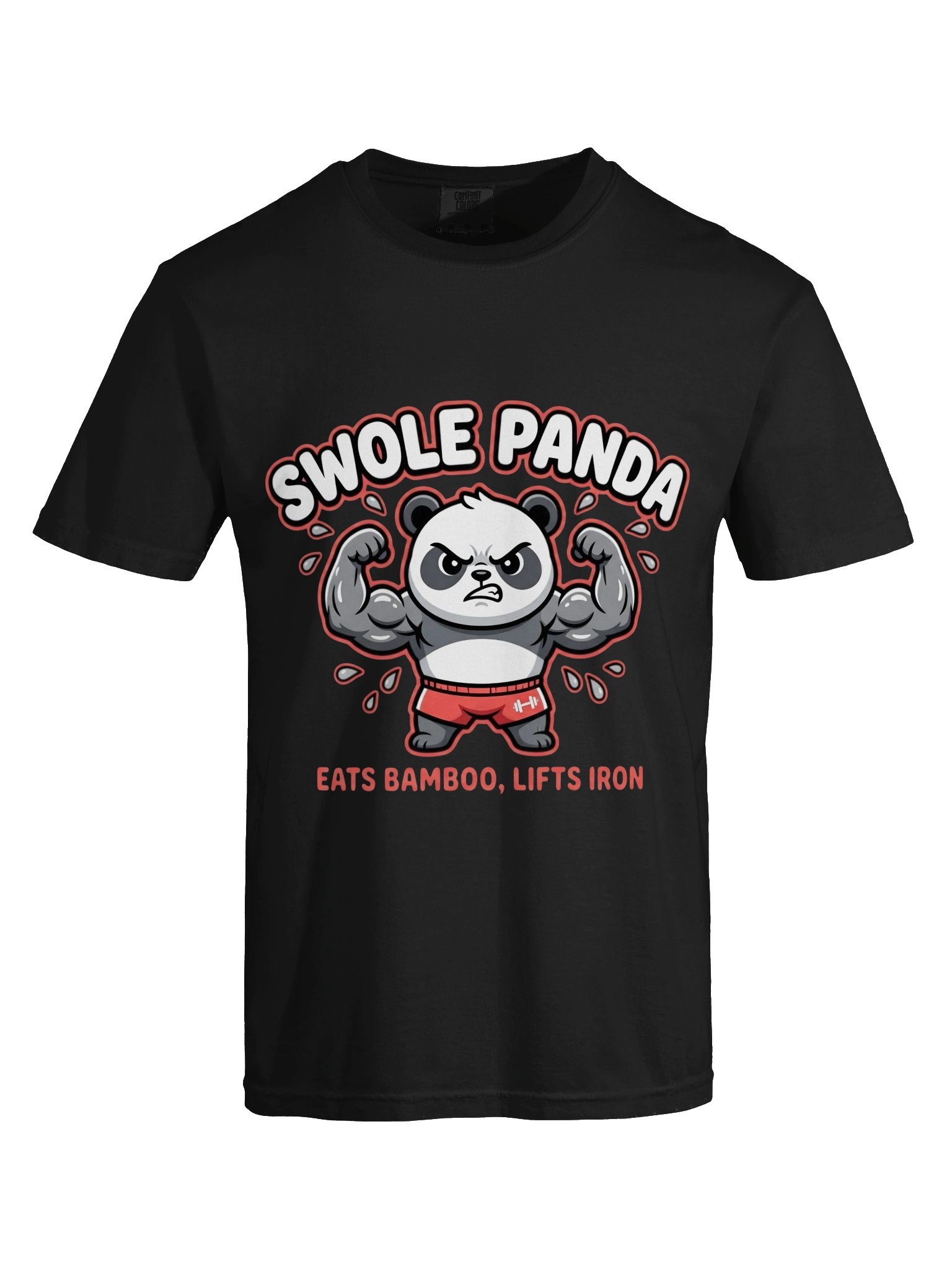 Swole Panda Heavyweight T-Shirt | Funny Gym Tee product image (1)