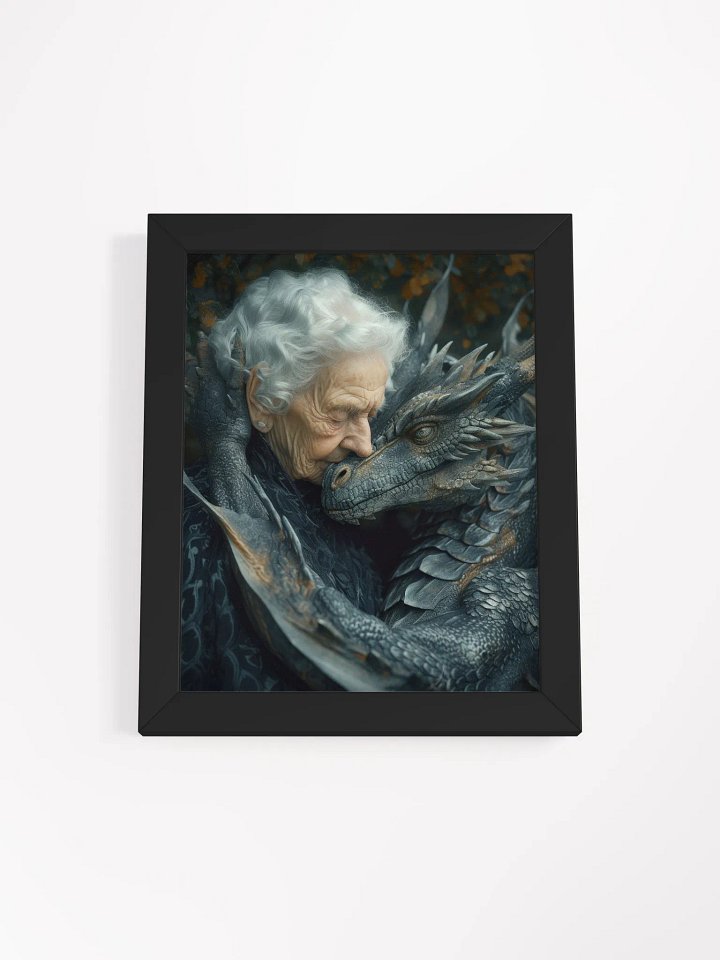 Elder lady with her dragon - Framed High Quality Matte Poster product image (4)