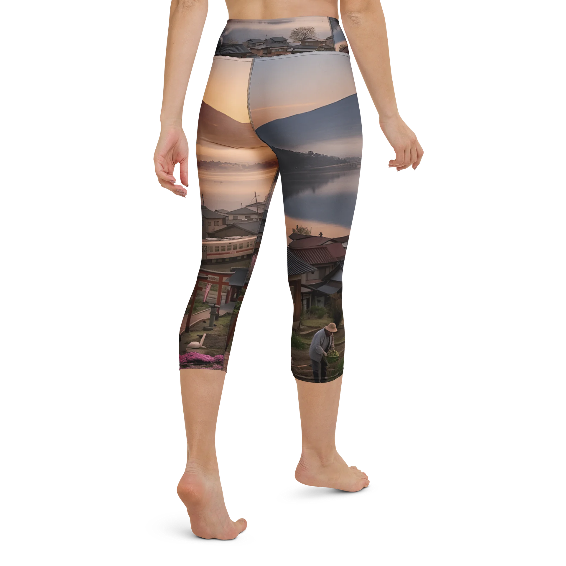 Mount Fuji Yoga Capri Leggings | High-Waisted Cropped Tights product image (5)