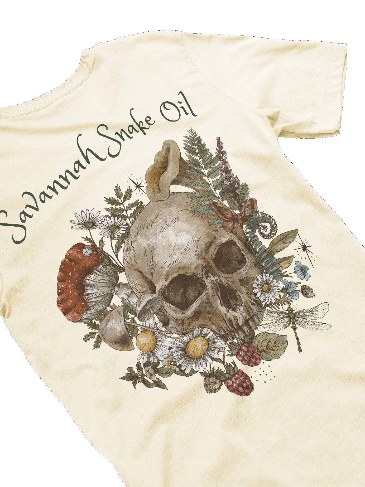 Savannah Snake Oil Vintage Botanical Skull T-Shirt (Natural) product image (4)