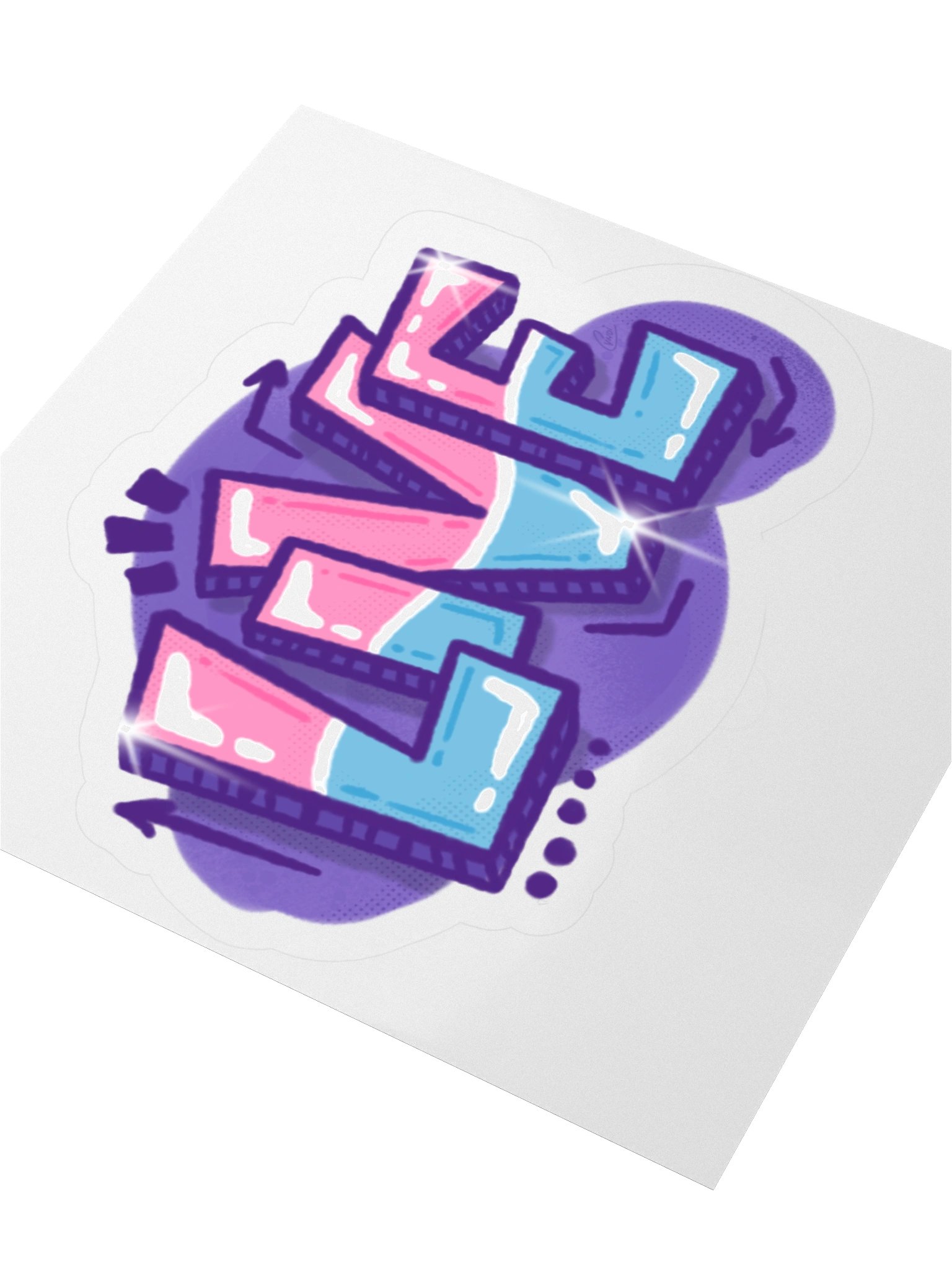 "LIVE" - Kawaiifiti Style - Kiss Cut Sticker product image (3)