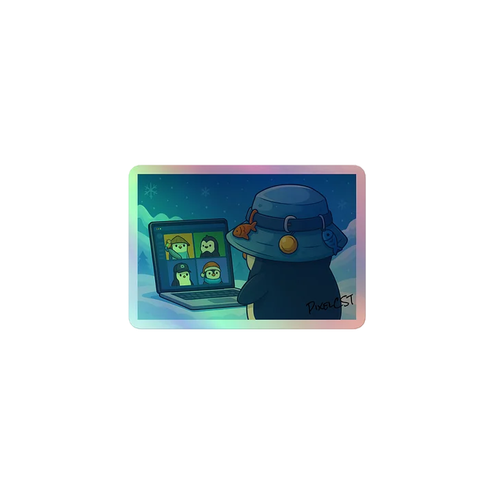 Pinguin Meeting Hologramm Sticker product image (1)