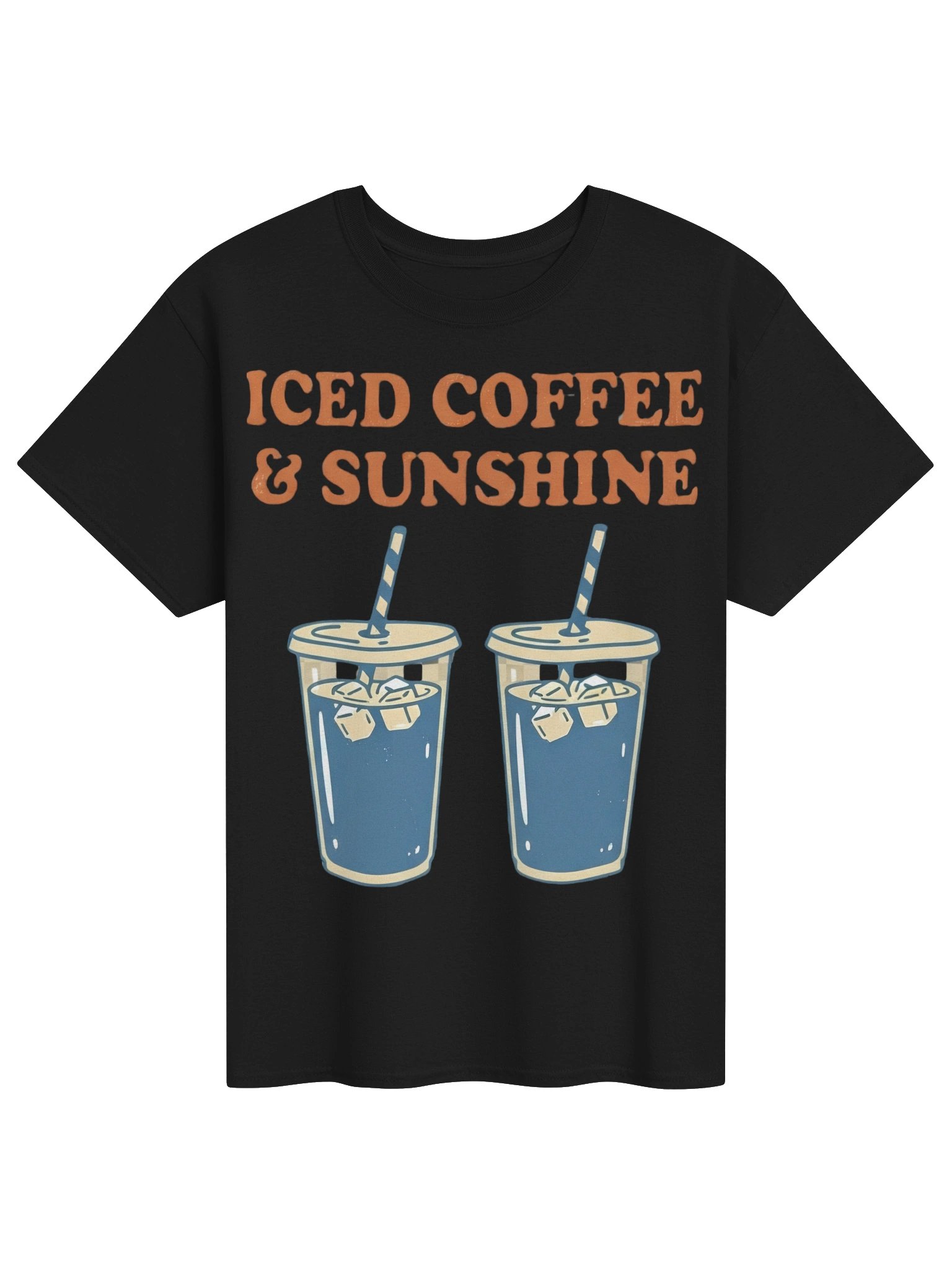 Iced Coffee & Sunshine T-Shirt | Vintage Iced Coffee Illustration, Summer Vibes product image (1)
