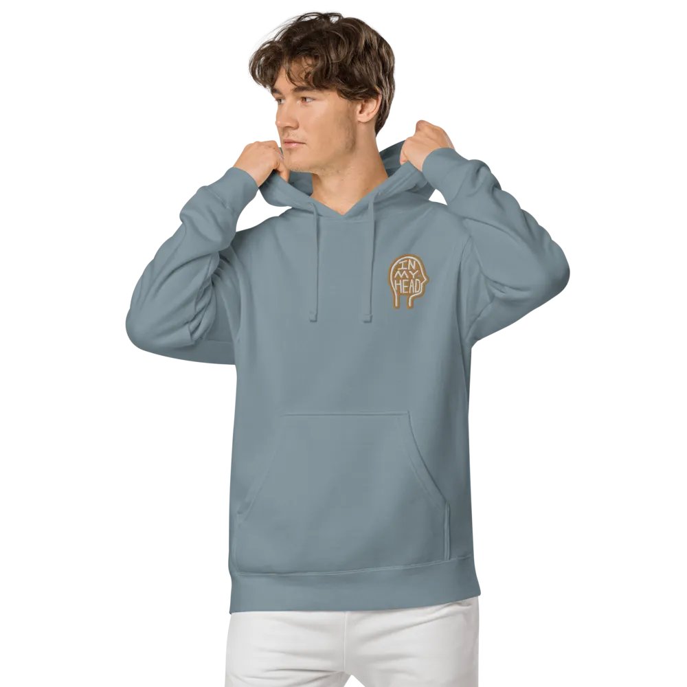 In My Head (L.C. brown bubble design 2) embroidered pigment hoodie product image (6)