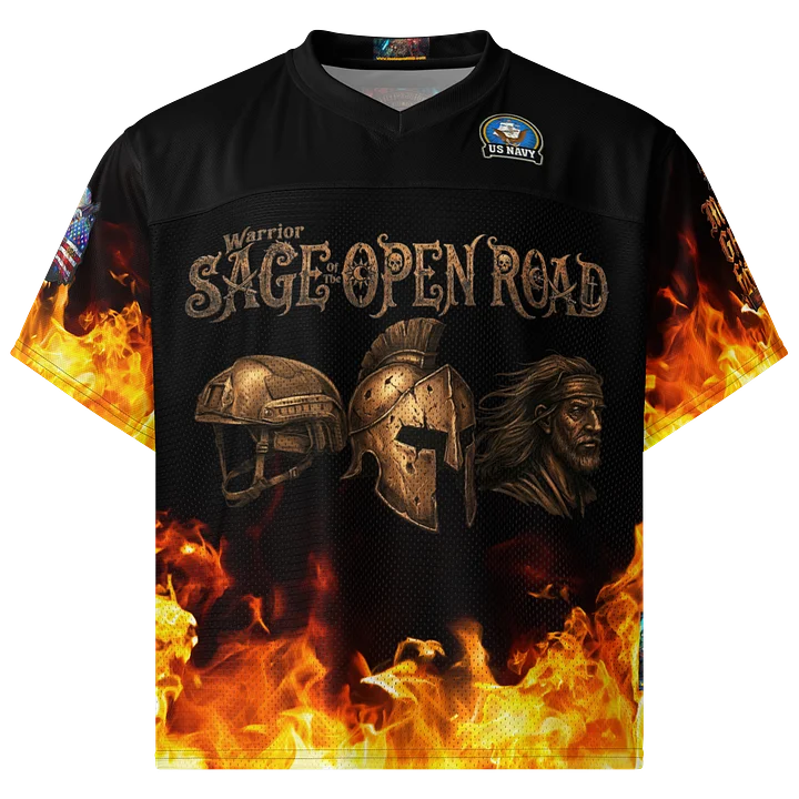 MötoGraffitti Warrior Sage Navy Football Jersey product image (1)
