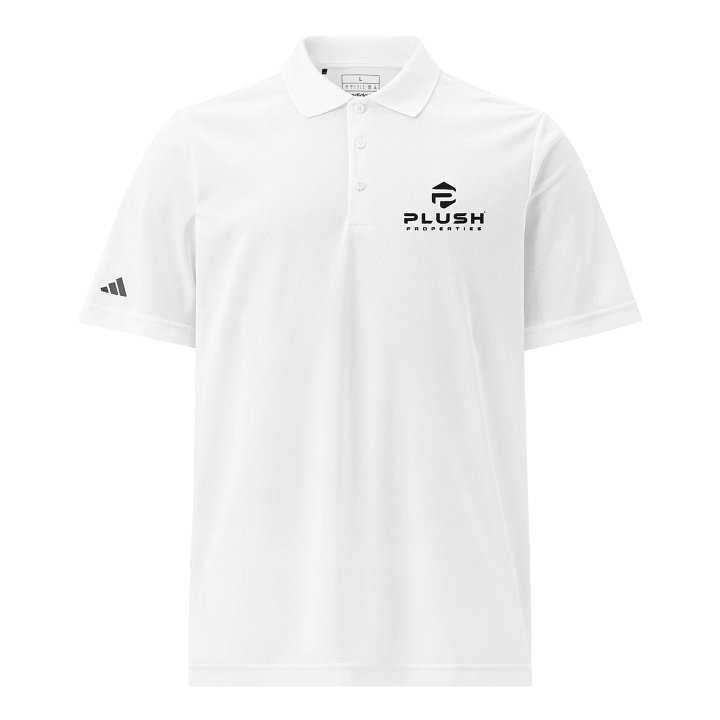 Plush Adidas Sport Polo Shirt White product image (1)