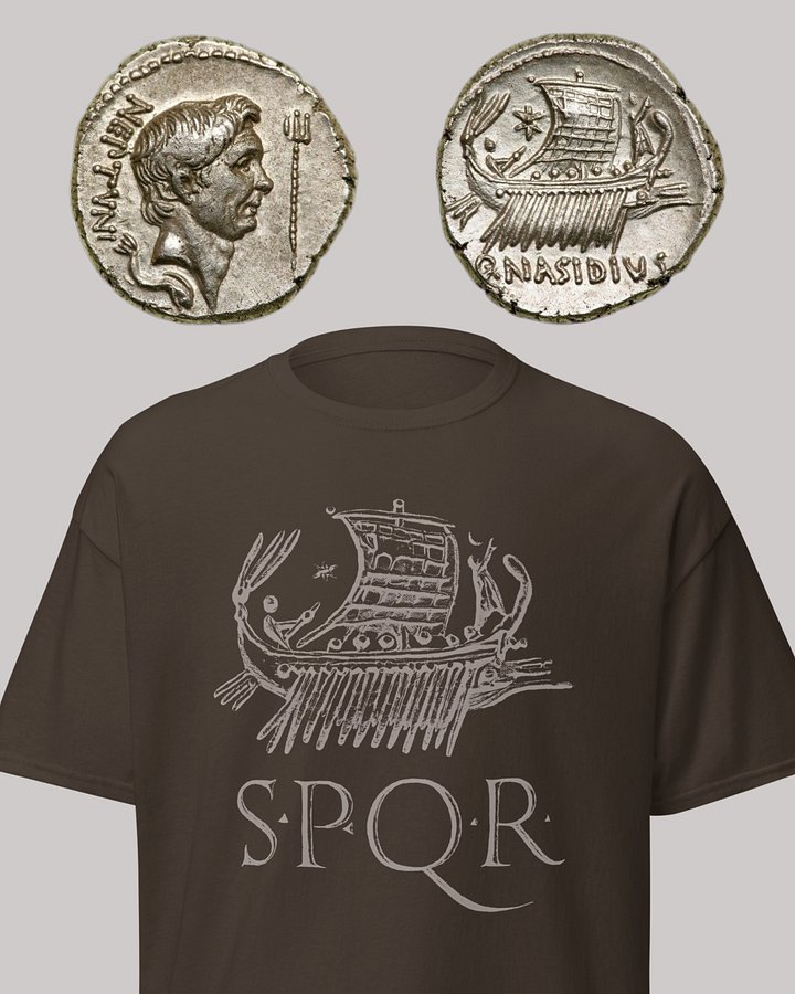 SPQR Galley Roman Art from 43 BC, Dark Chocolate T-Shirt product image (2)