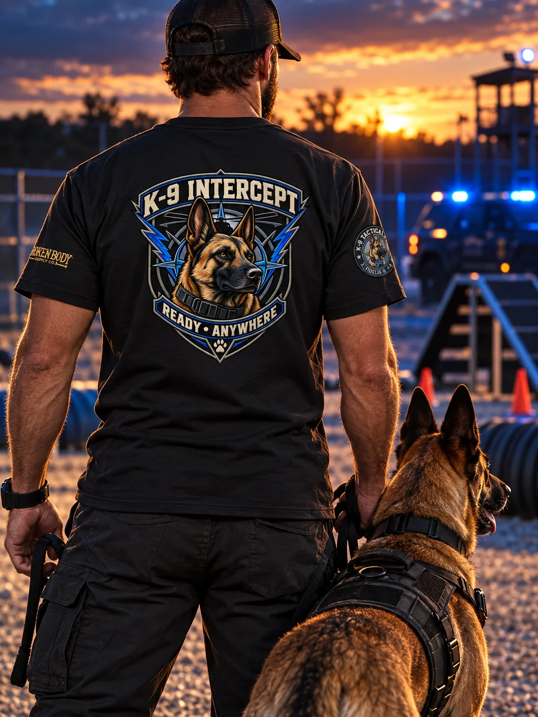 K9 Police Shirt — K-9 Intercept™ Ready Anywhere Tactical Unit Tee | Flat Out Broken™ product image (1)
