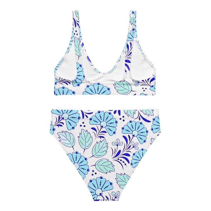 EcoChic Blue Floral High Waist Bikini Set product image (2)