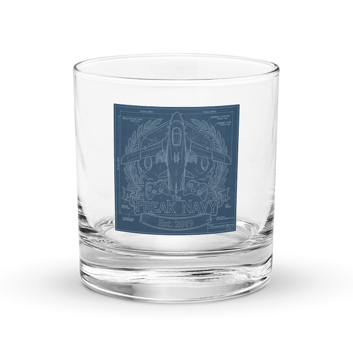 Vintage Freak Navy Blueprint Rocks Glass product image (1)