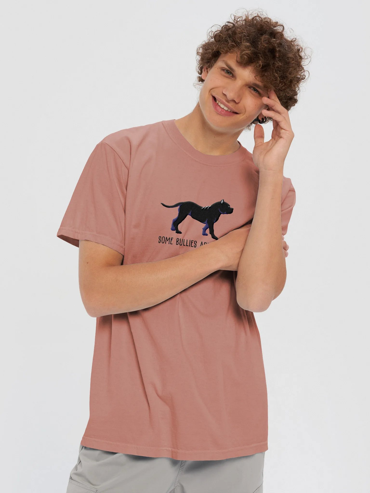 Some Bullies Are Cool T-Shirt(Embroidered) of an American Bully(Black) product image (2)
