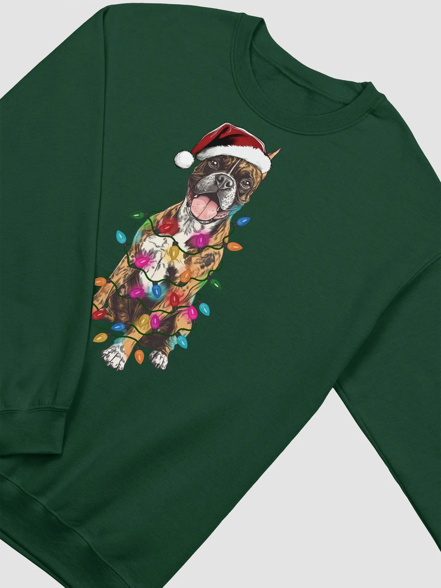 Funny Boxer(Brindle, Cropped Ears) Christmas Sweatshirt product image (9)