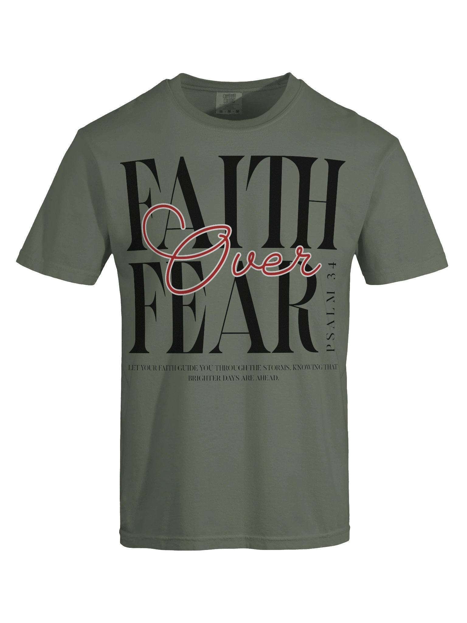 Faith Over Fear Psalm 34 Comfort Color T-shirt product image (7)
