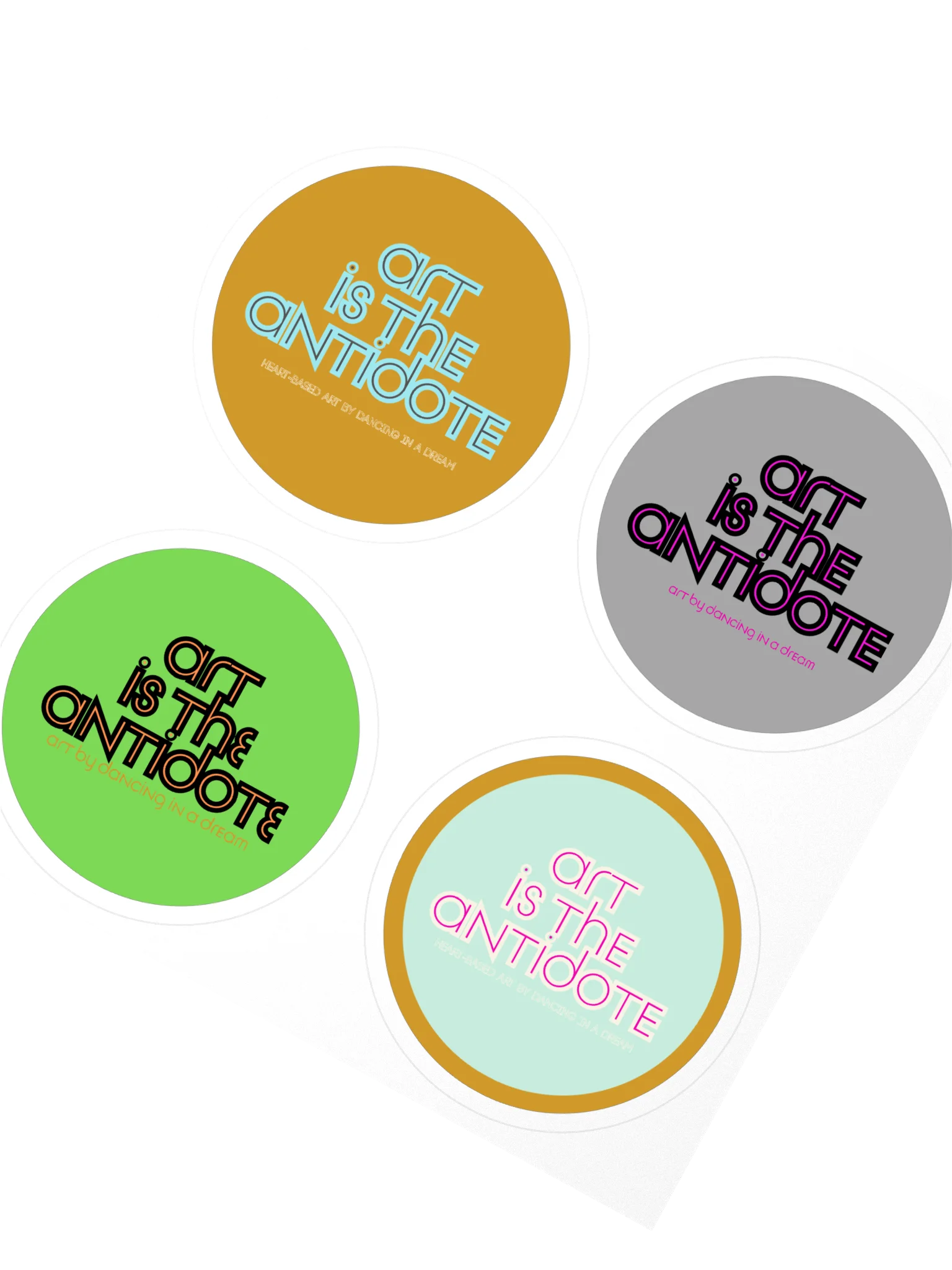 'art is the antidote' stickers | 4pk product image (2)