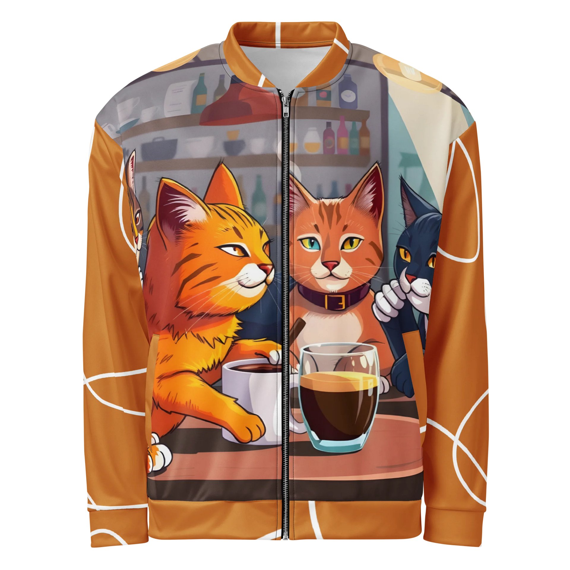 Bomber Jacket-Cat Chat Café Jacket product image (1)