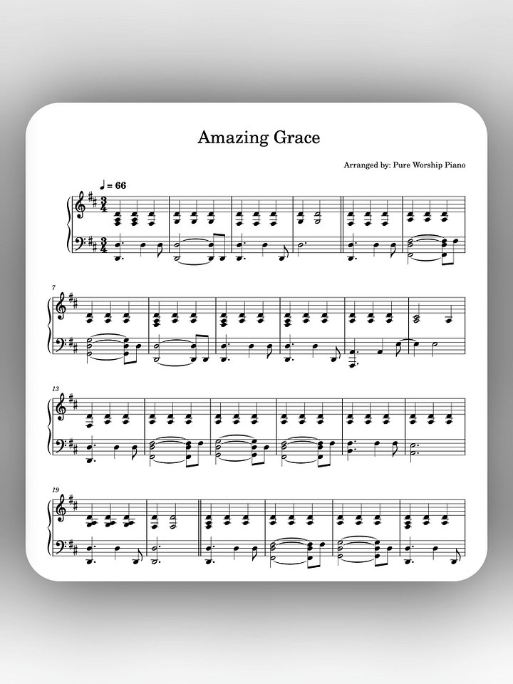 Amazing Grace - Piano Sheet Music product image (1)