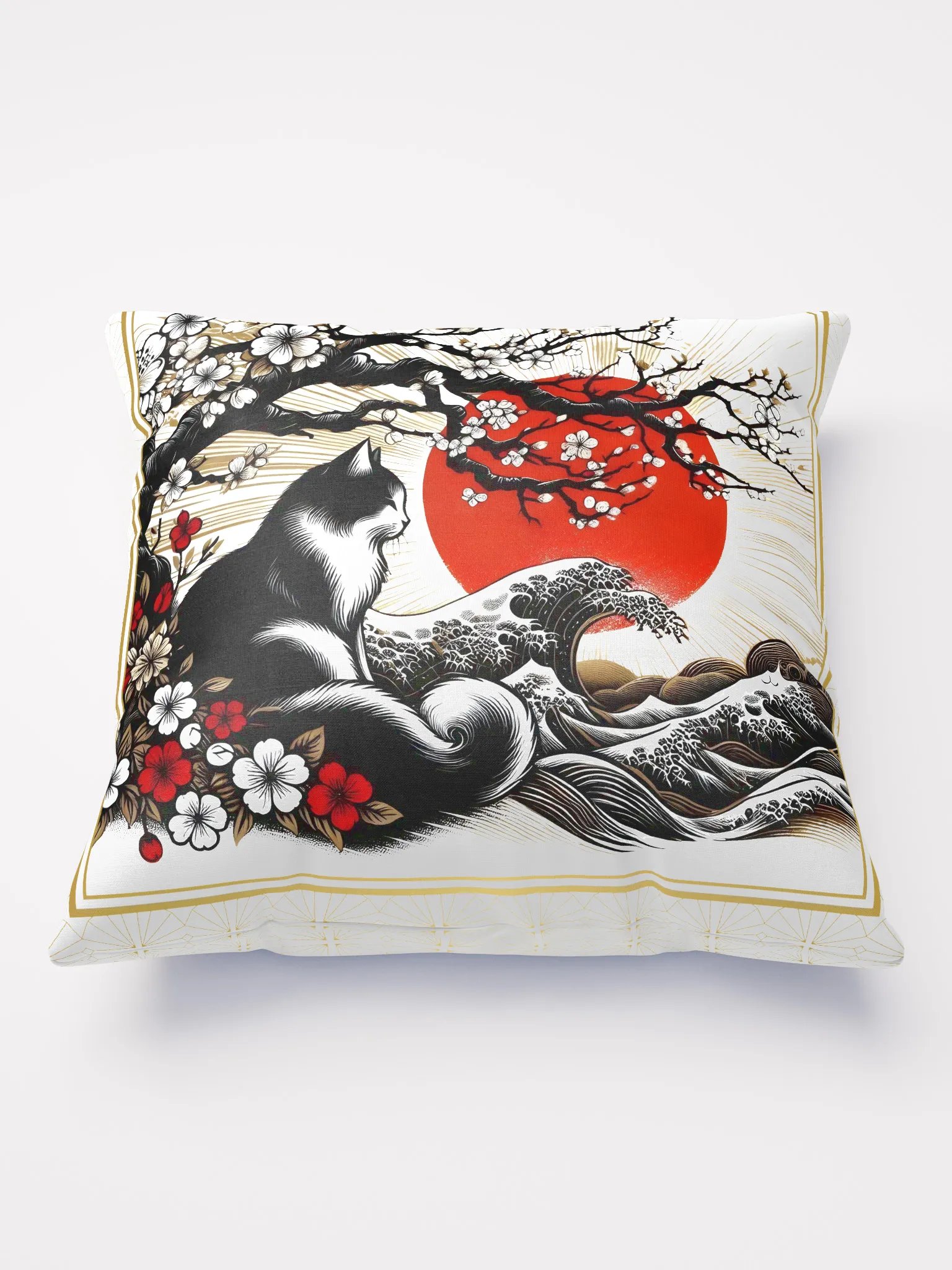 Cherry Blossom Cat Pillow product image (3)