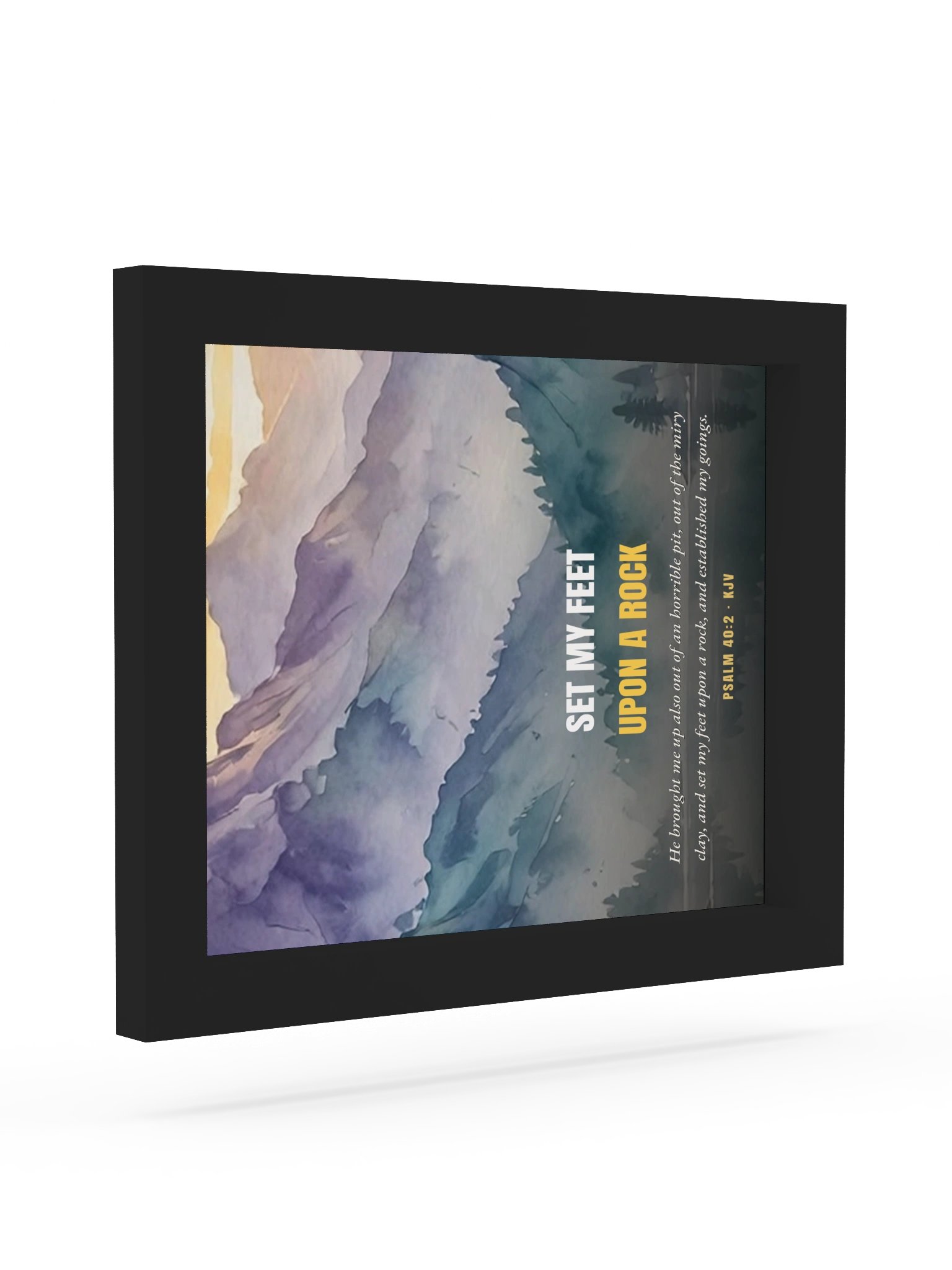 Set My Feet Upon a Rock — Psalm 40:2 Framed Wall Art product image (7)