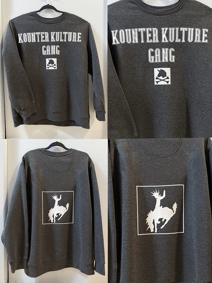 “KOUNTER KULTURE GANG” Charcoal Crewneck Sweatshirt (Original Design) product image (1)