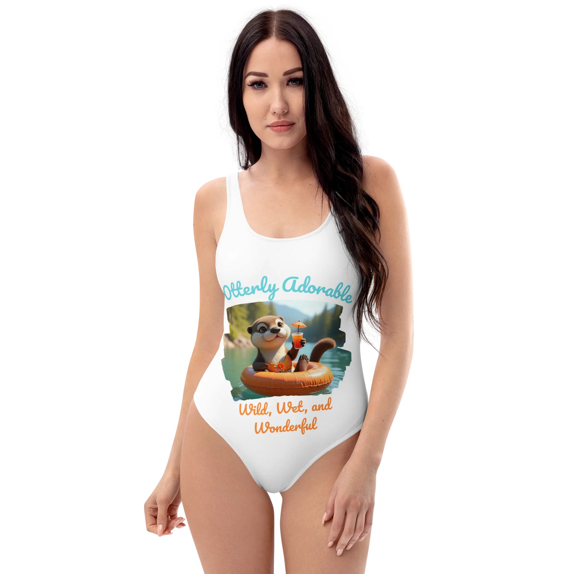 Otterly Adorable Swimsuit – Cute Otter Floating Tube Design 🦦🍹💦 product image (1)