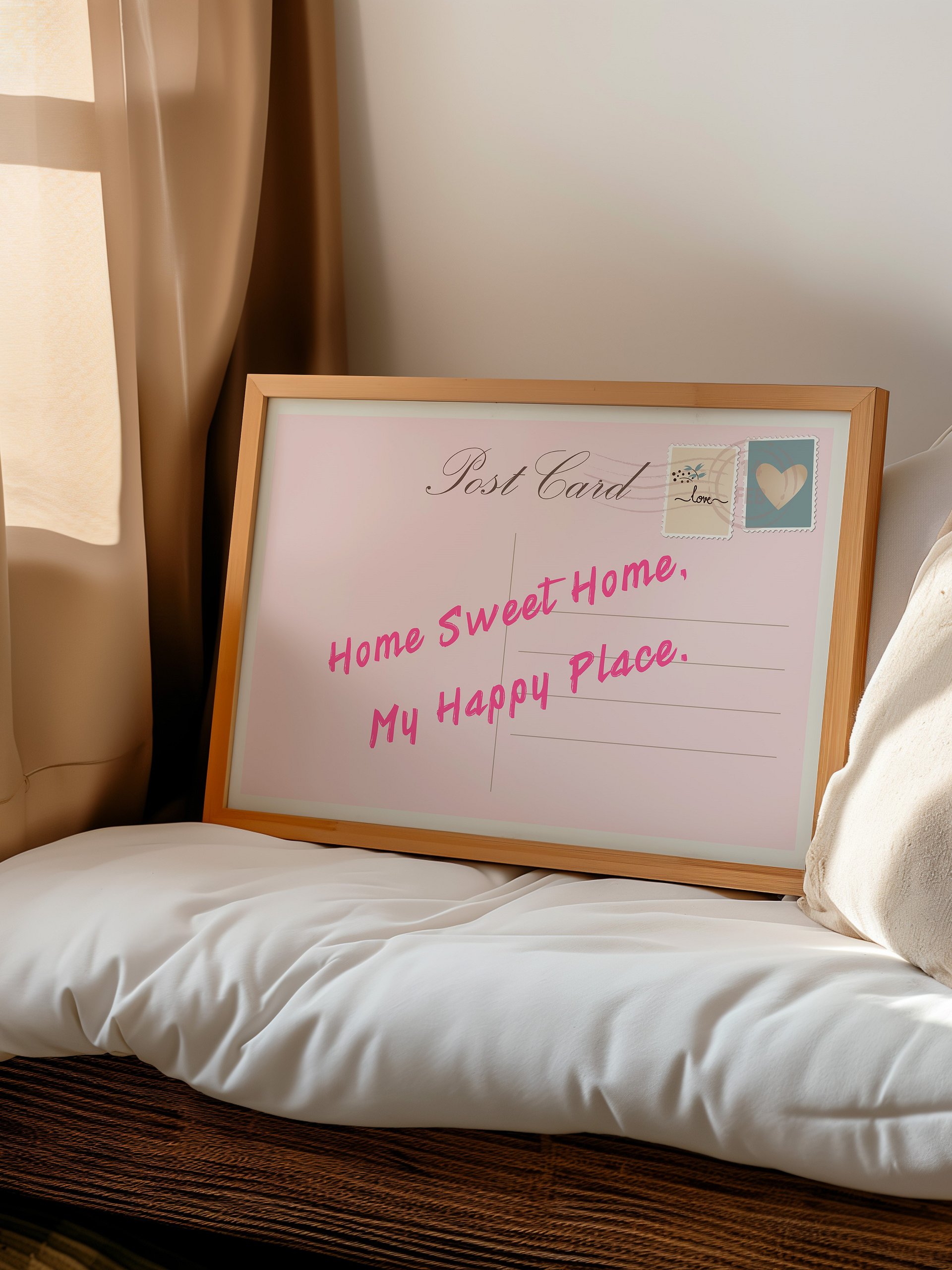 Home Sweet Home My Happy Place Vintage Post Card Wall Art product image (2)