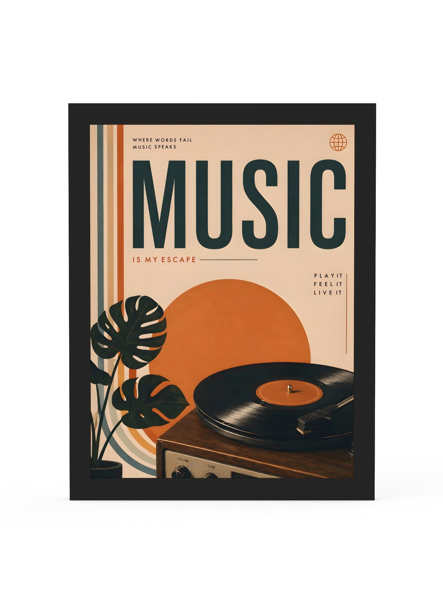 Music Speaks — Retro Framed Poster product image (1)