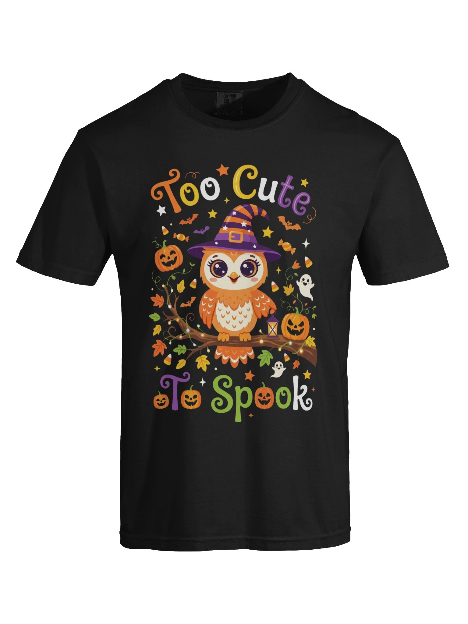 Too Cute To Spook Owl Halloween Shirt - Cute Witch Owl T-Shirt for Kids & Adults product image (21)