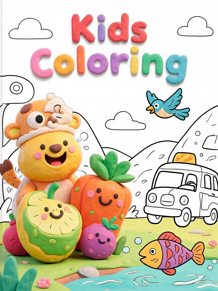 Creative Kids Coloring Book: 50 Printable Fun & Educational Pages (Ages 4–10) product image (1)