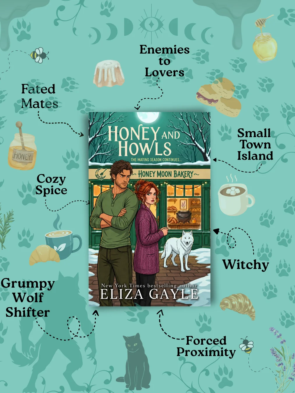Honey and Howls by Eliza Gayle (Cozy Witch & Wolf Shifter Romance) Signed Paperback product image (2)