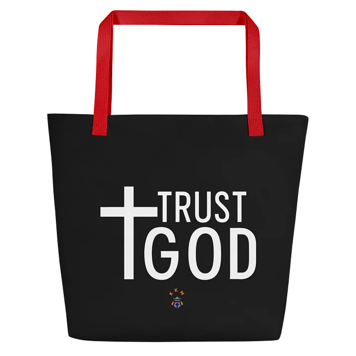 Trust God Tote Bag with Pocket - Black product image (1)