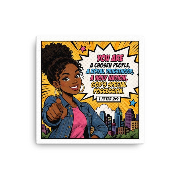 Chosen & Royalty – 1 Peter 2:9 Canvas Art (16” x 16”) product image (1)