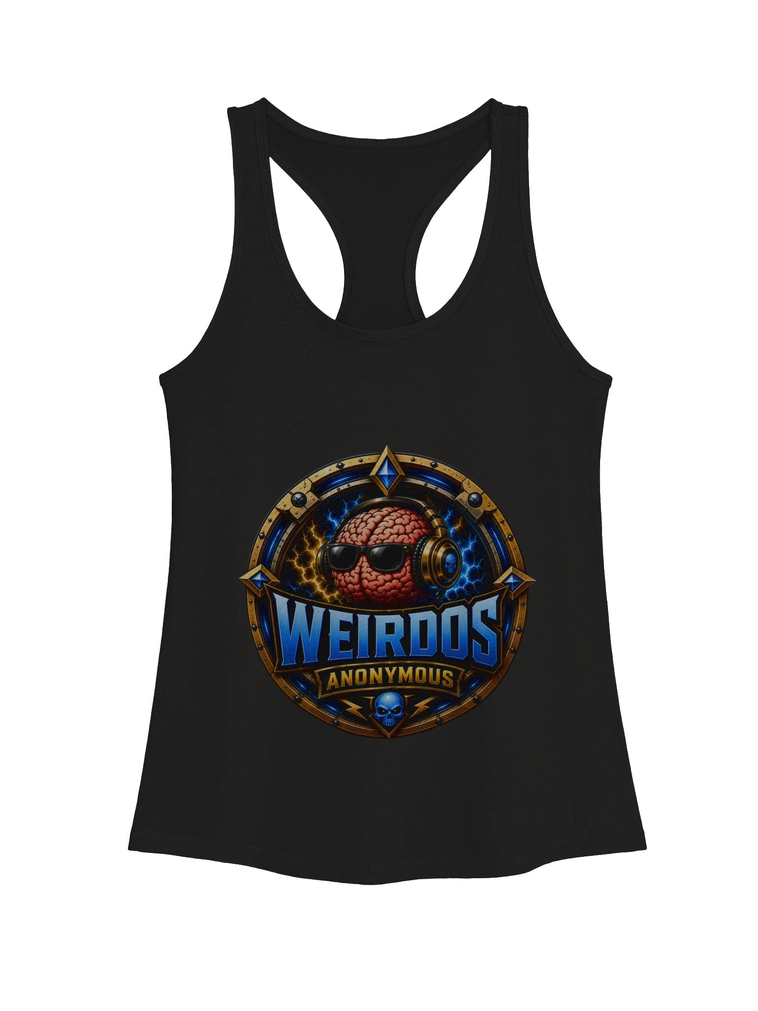 Beard__Oh Weirdos Anonymous Racerback Tank product image (1)