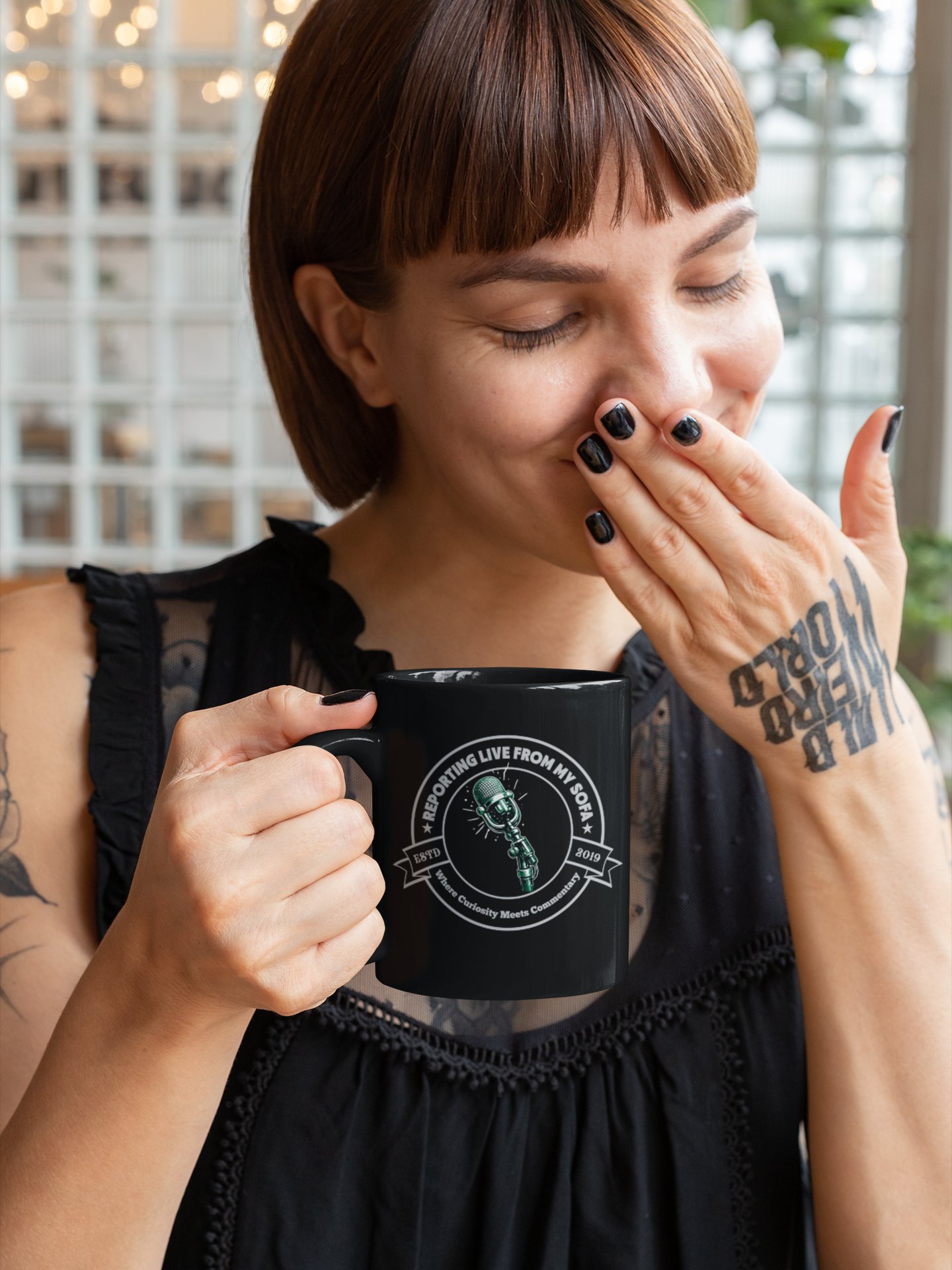 Reporting Live From My Sofa Podcast Microphone Mug product image (17)