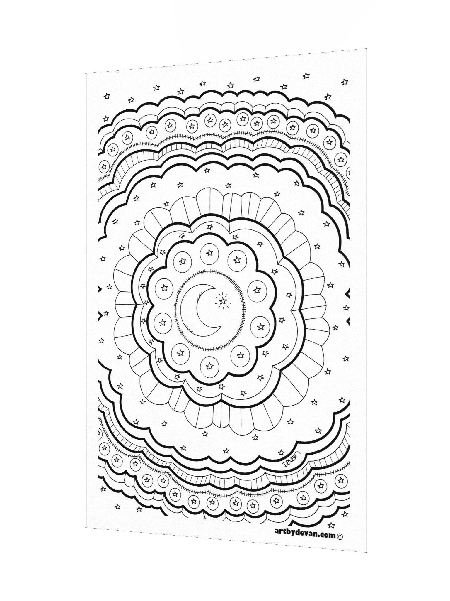 Color Your Own Art: Moon Mandala product image (3)
