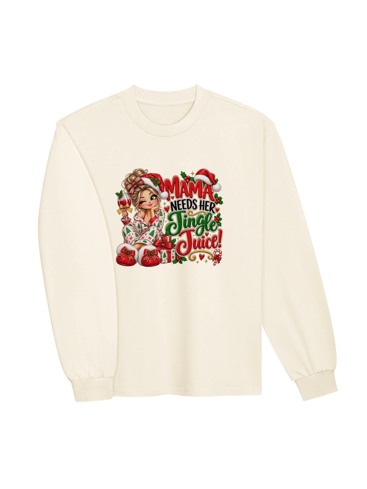 Mama Needs Her Jingle Juice – Christmas Long Sleeve Tee product image (3)