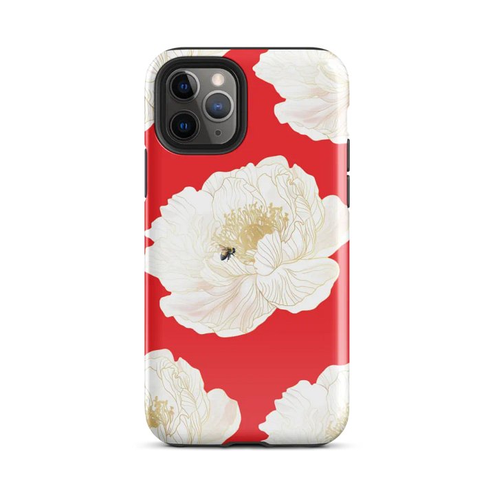 'Golden Blossoms' Red iPhone® Tough Case product image (1)
