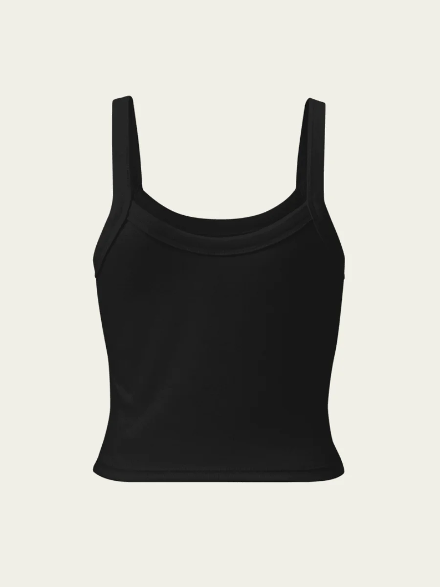 Ribbed Bow Tank Top - Black product image (4)