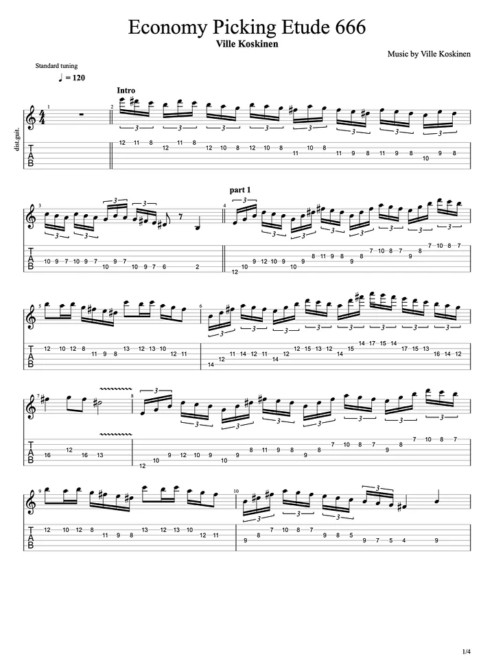 Economy Picking Etude 666 (Guitar Pro Tab) product image (1)