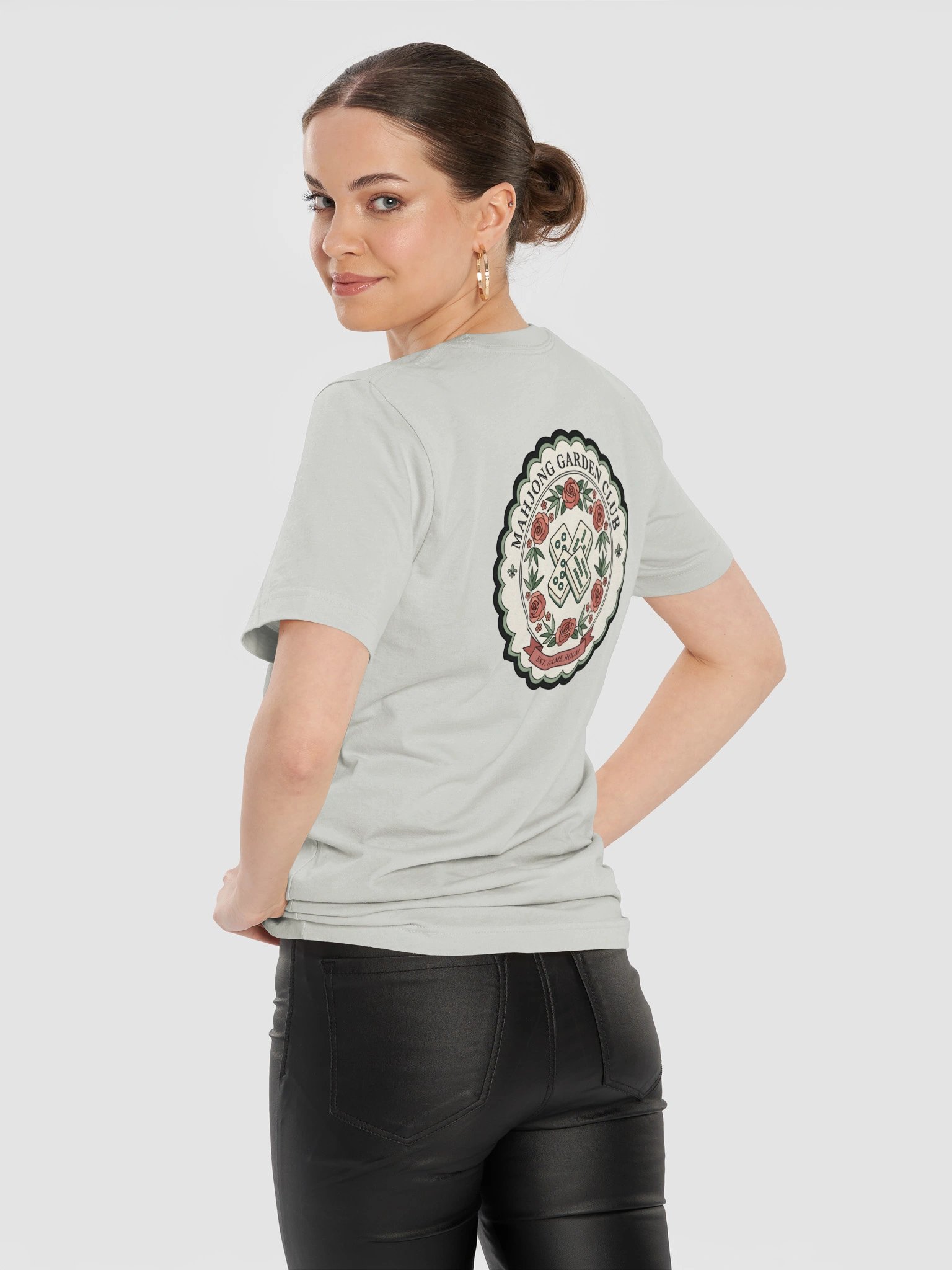Mahjong Garden Club Front & Back T-Shirt | Floral Mahjong Shirt product image (79)