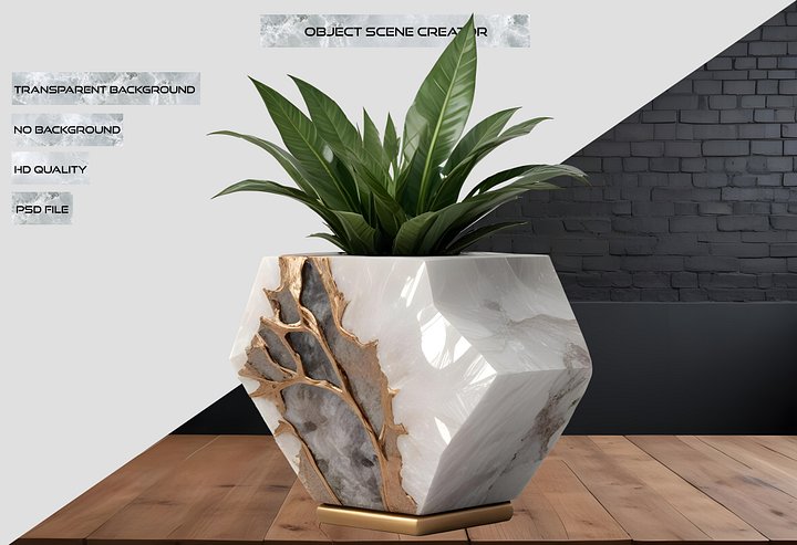 Quartz Elegance – Vase scene creator product image (2)