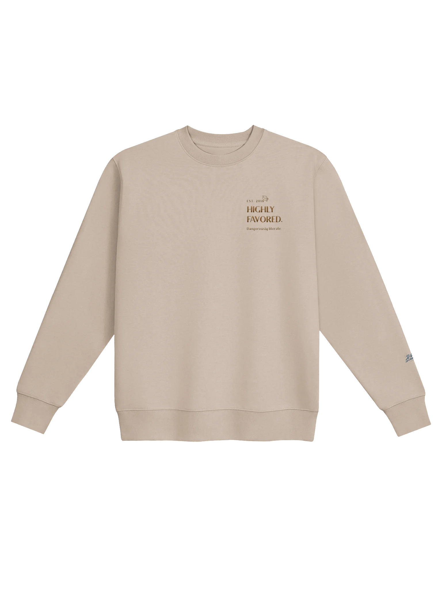 Highly Favored. Dangerously literate. Cream sweater. product image (1)
