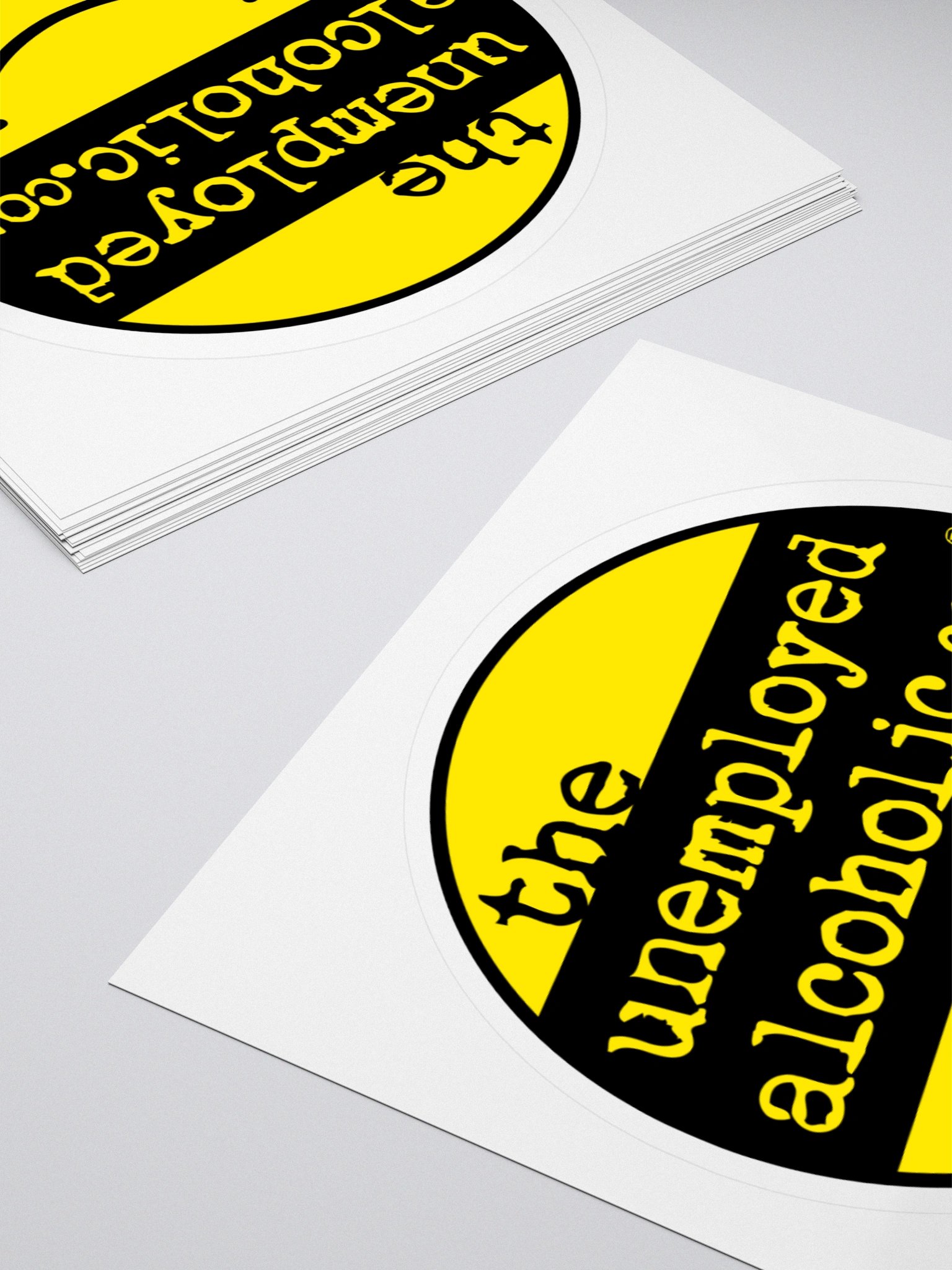 Unemployed Alcoholic Kiss Cut Stickers 4"X4" product image (4)