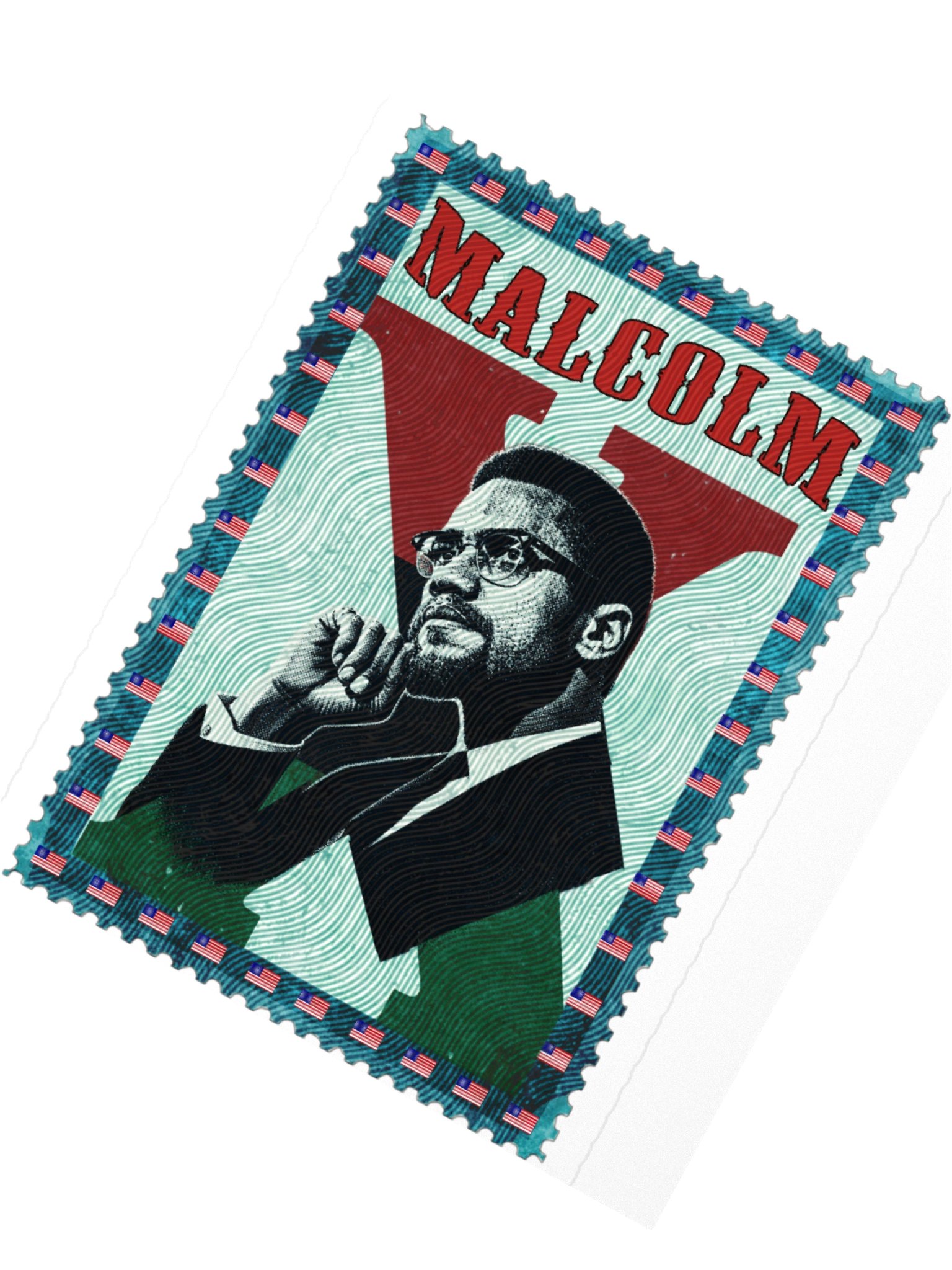Malcolm X Vintage Postage Stamp Sticker product image (5)