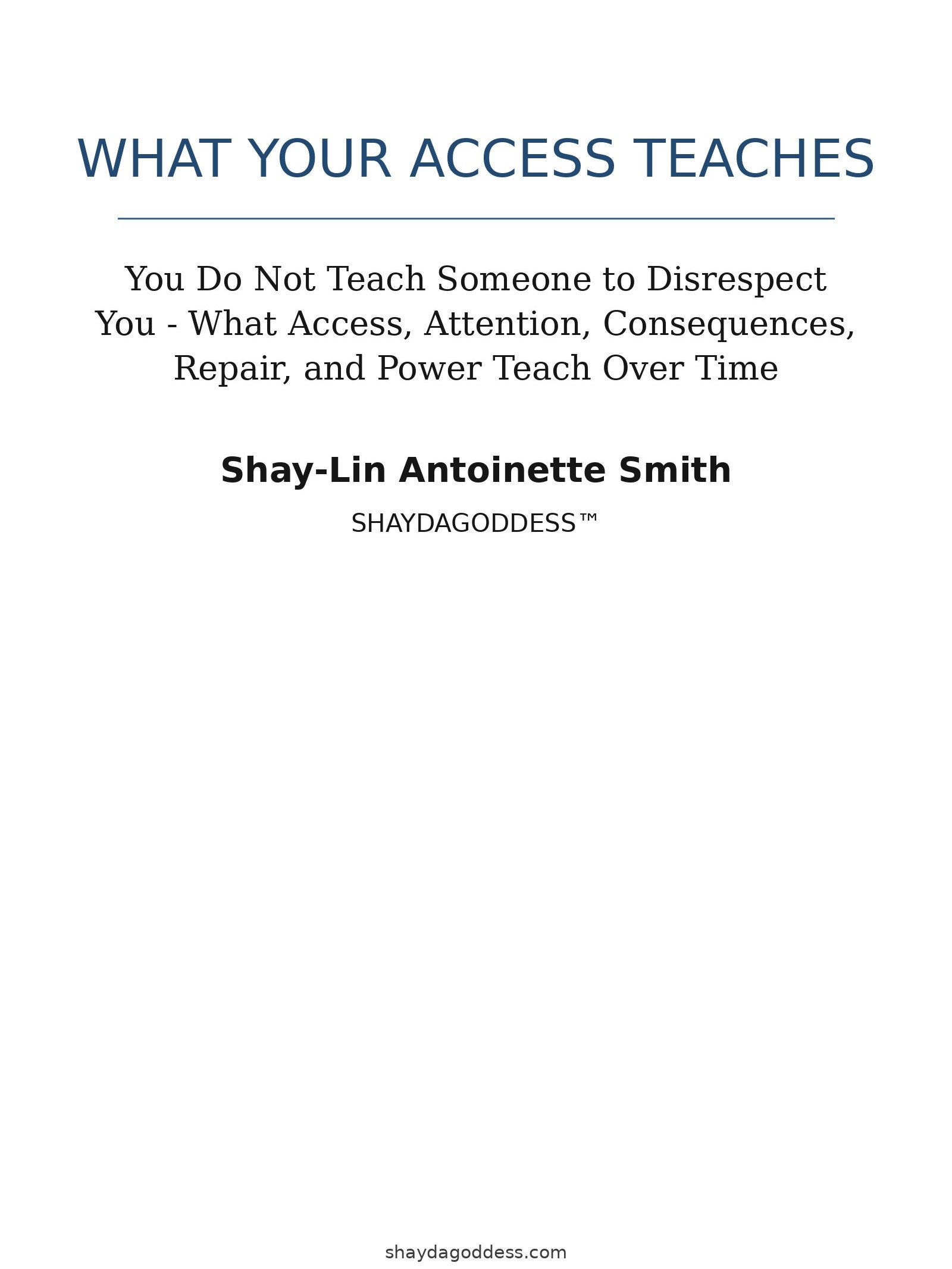 WHAT YOUR ACCESS TEACHES product image (1)