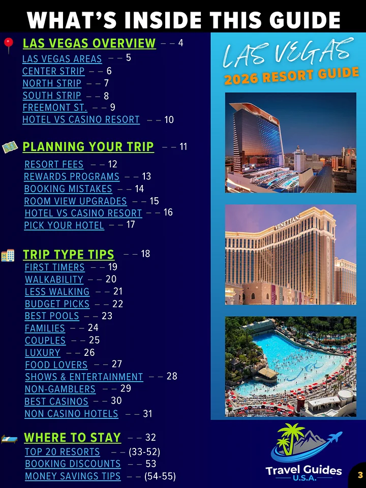 Las Vegas Where To Stay Guide 2026 | 55+ Page Printable Digital PDF, Instant Download product image (2)