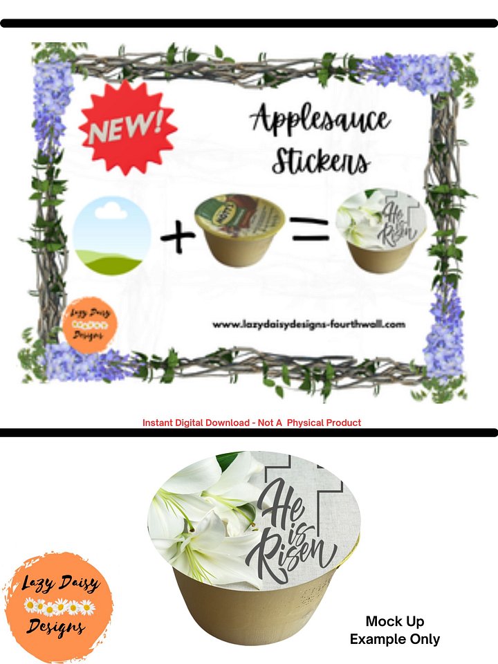Apple of My Eye: Custom Applesauce Cup Labels (Canva Template) product image (1)