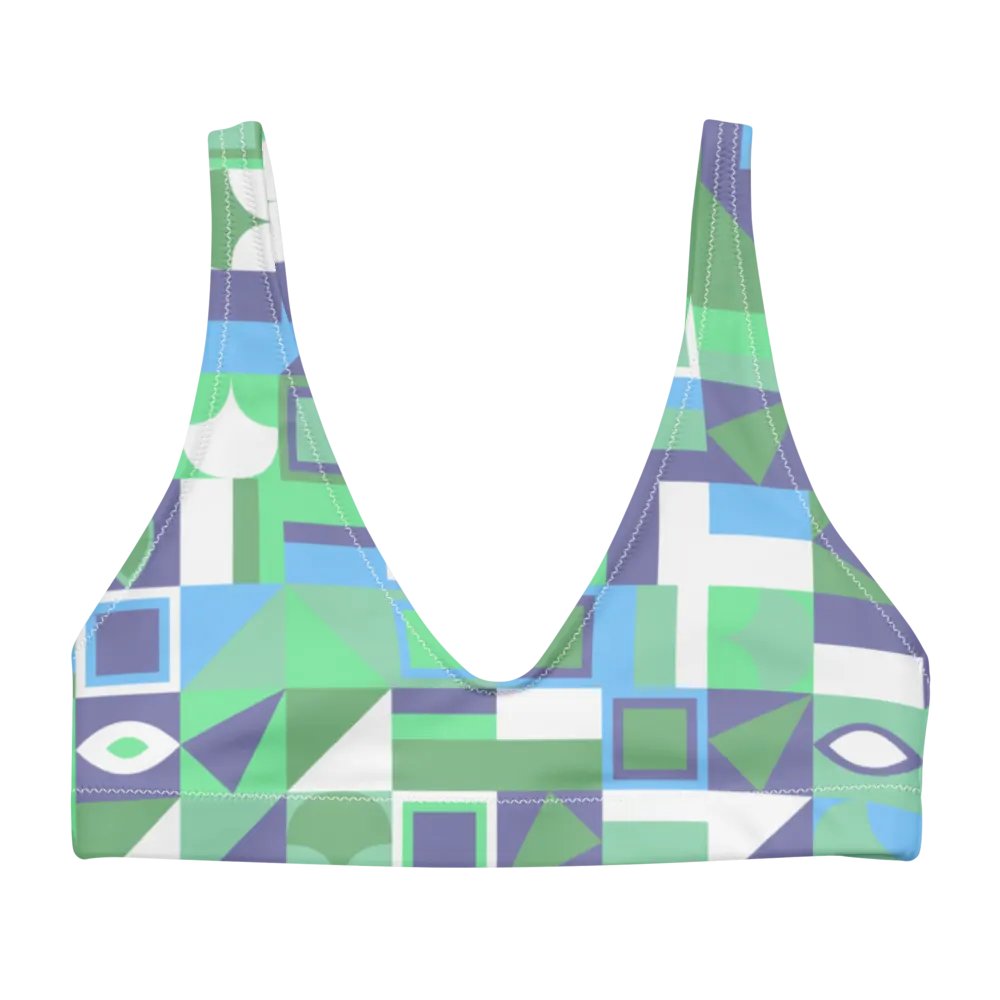 Colorful Vector Patterns Design Padded Bikini Top - v16 product image (3)