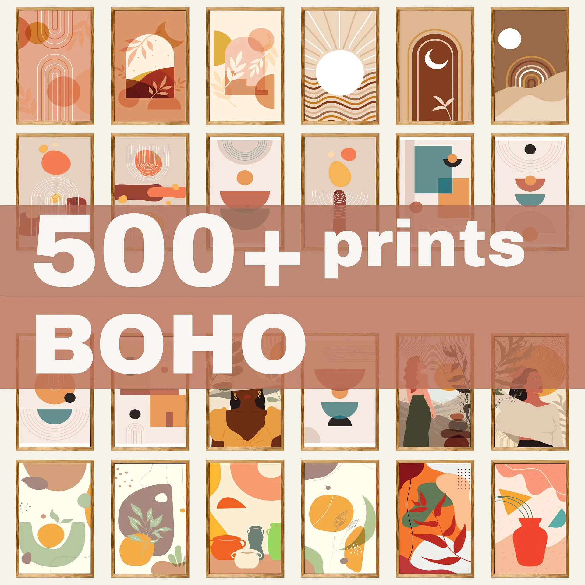 Boho Wall Collage Mega Bundle, Set of 500+ Prints product image (1)