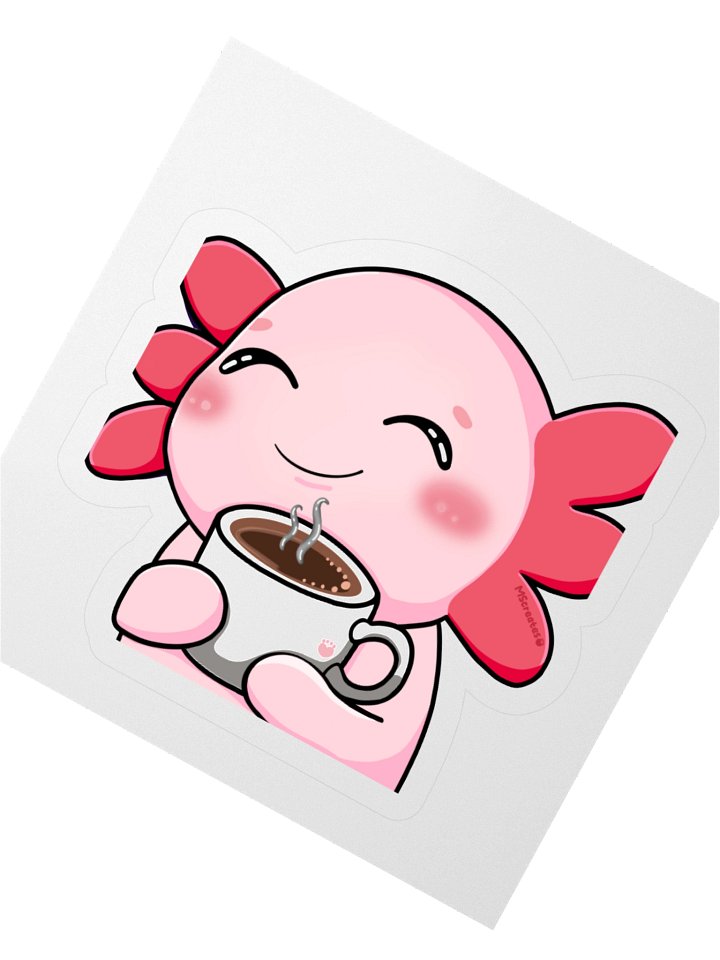 Mmm Coffee Axolotl Sticker product image (4)