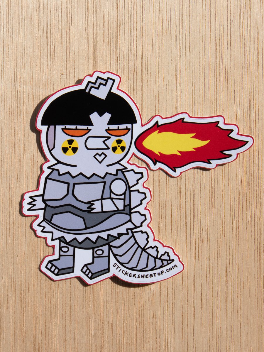 Mecha Ramen Robot Kaiju Fire Breathing Chicken Sticker product image (3)